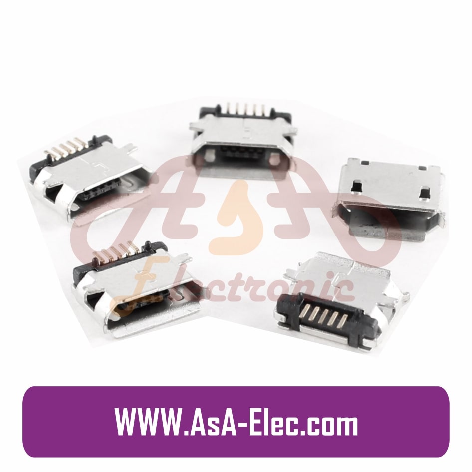 سوکت میکرو یو اس بی ماده اتصال سطحی SMD